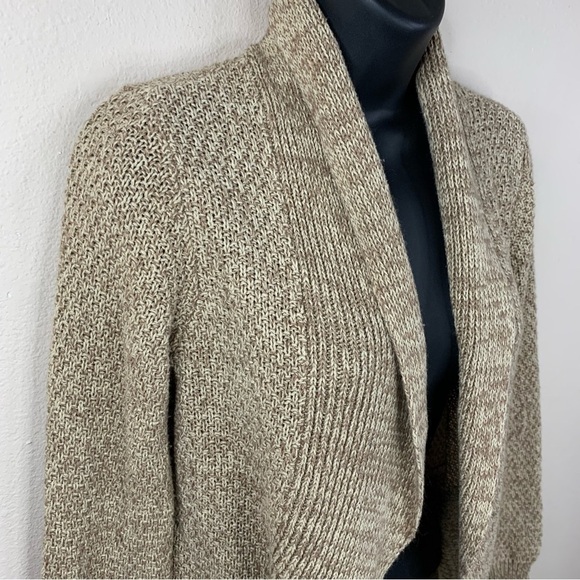 Wet Seal Beige Knit Sweater Long Sleeve Open Front Medium Stretch Shrug - Picture 4 of 7